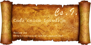 Csócsics István névjegykártya